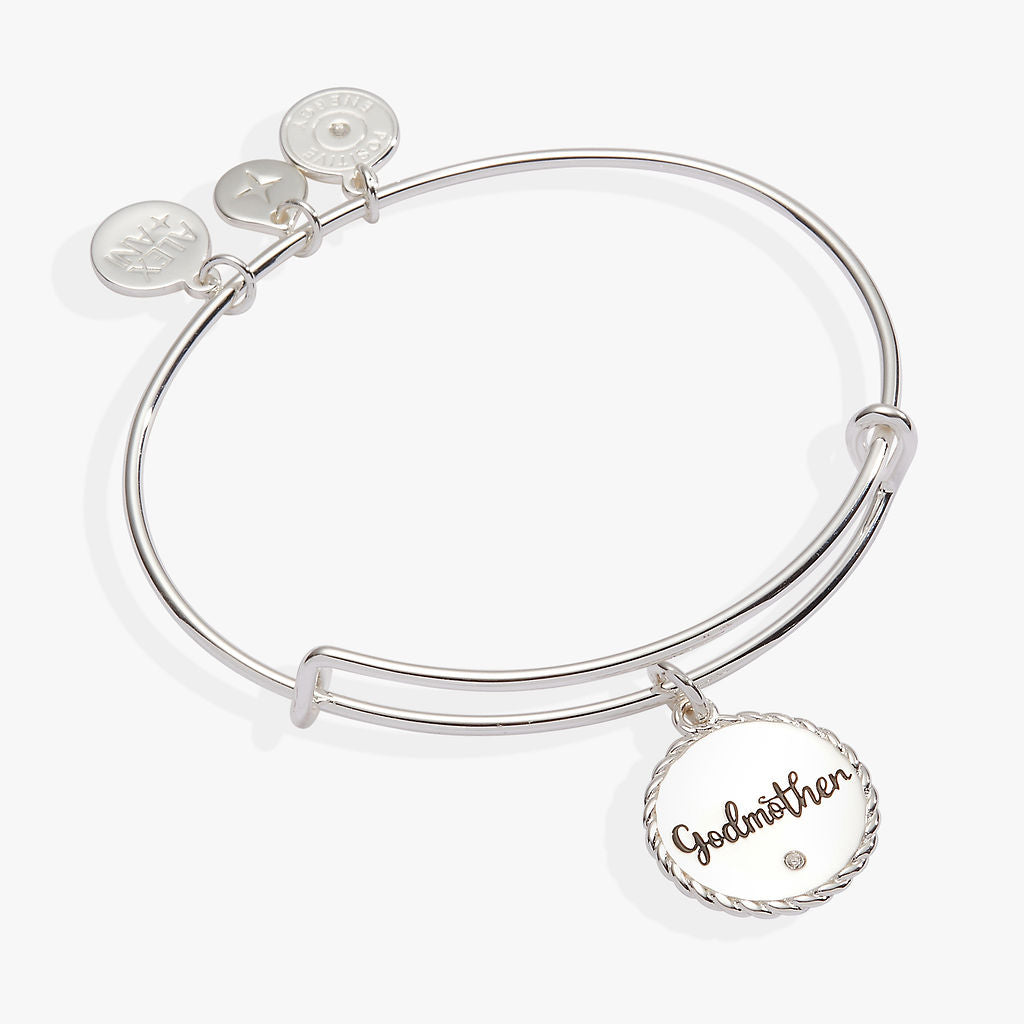 Godmother Loves Like Parent Charm Bangle Bracelet Gift