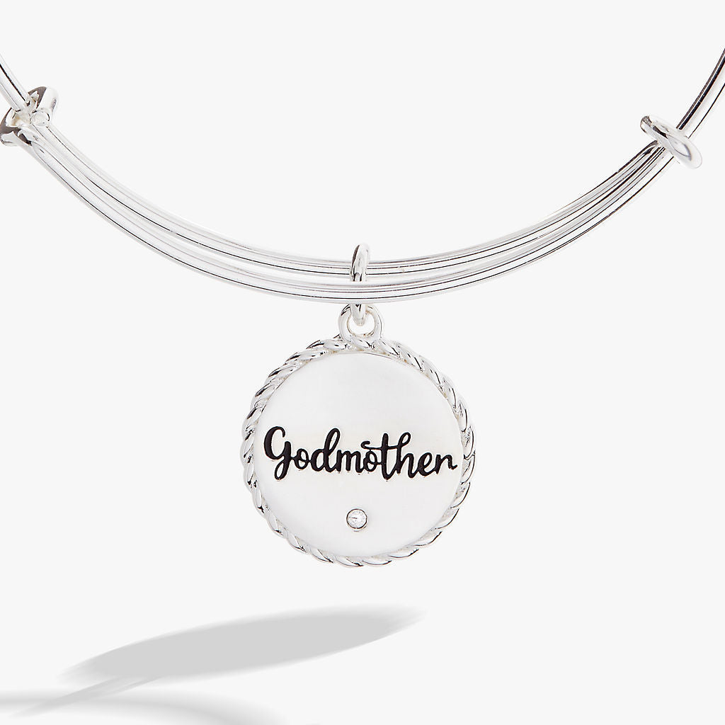 Godmother Loves Like Parent Charm Bangle Bracelet Gift