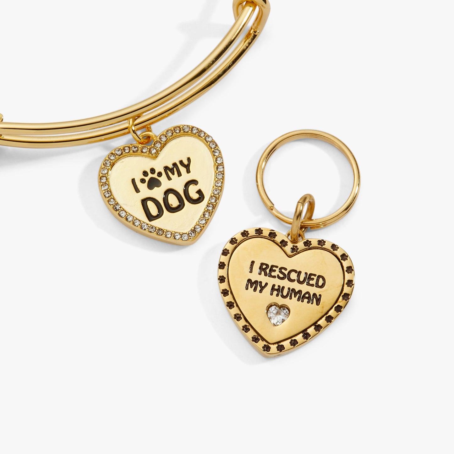 I Love My Dog Bangle + Pet Collar Charm Set of 2 Sparkle Gift Gift Gif