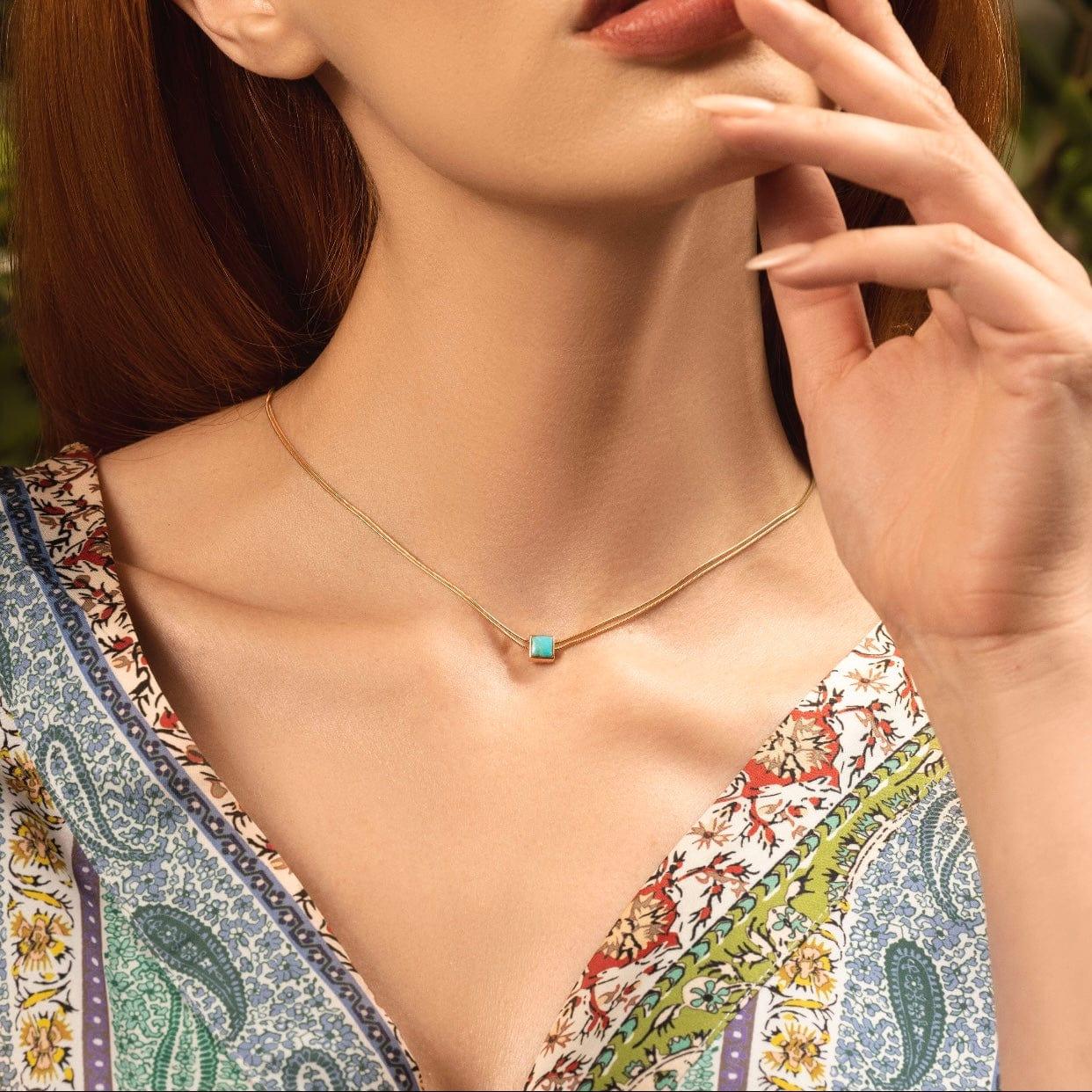 Soothe & Heal Turquoise Evil Eye Necklace — December Birthstone