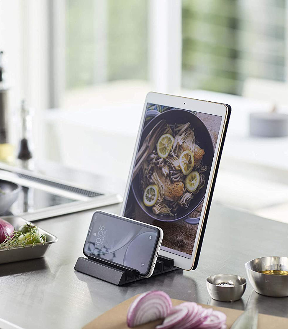 Aluminum Phone & Tablet Stand — Compact Charging Rack