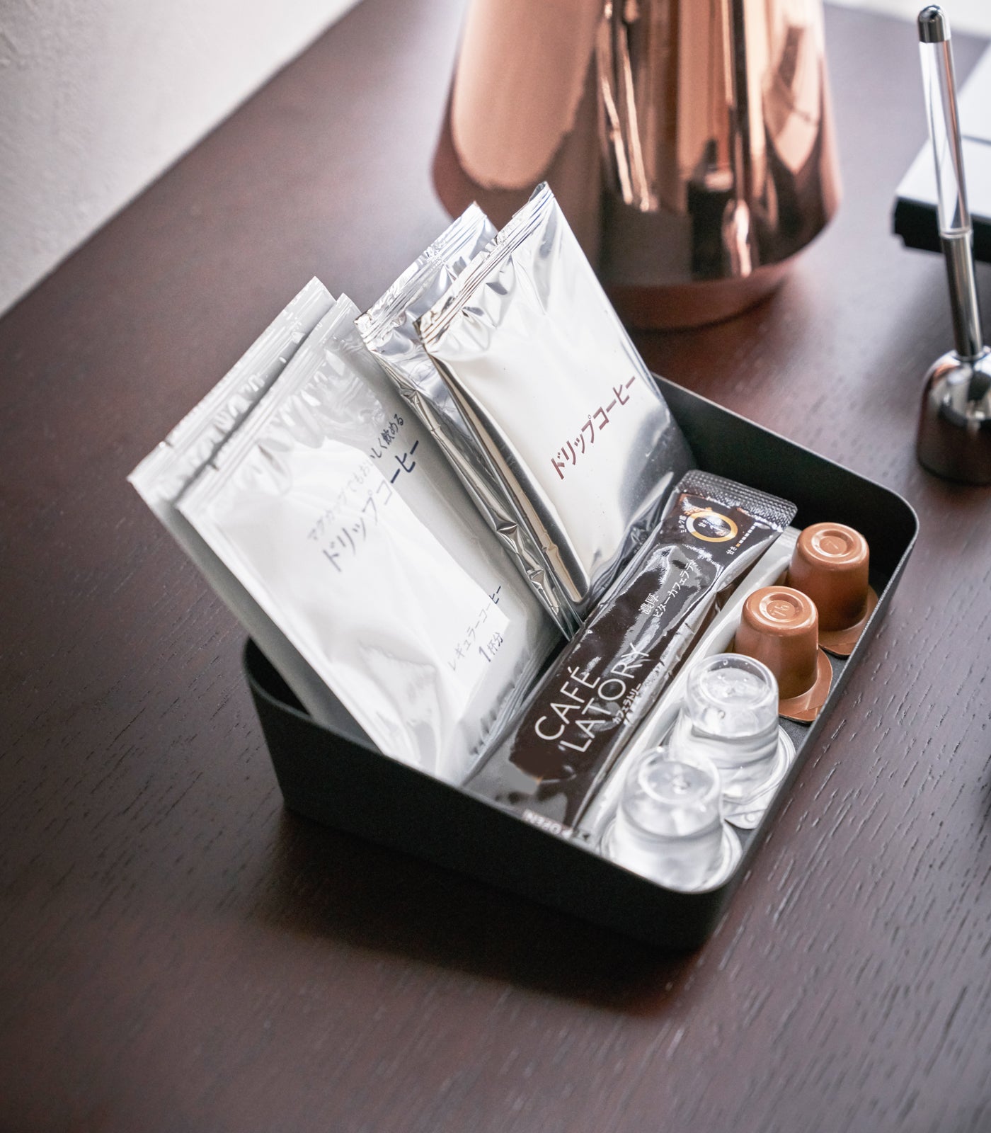 Small Angled Steel Vanity Tray — Minimalist Organizer