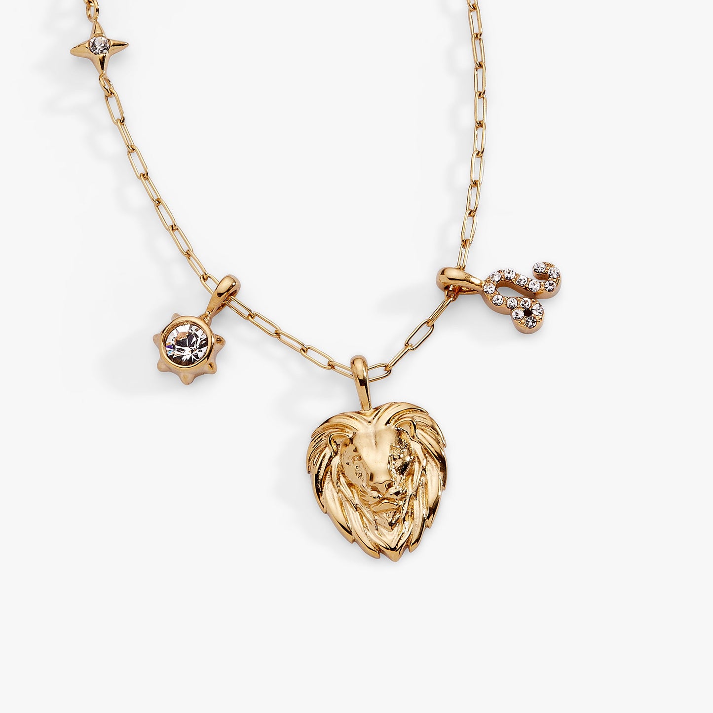 Leo Zodiac Charm Cluster Necklace Celestial Symbolic Gift for Her