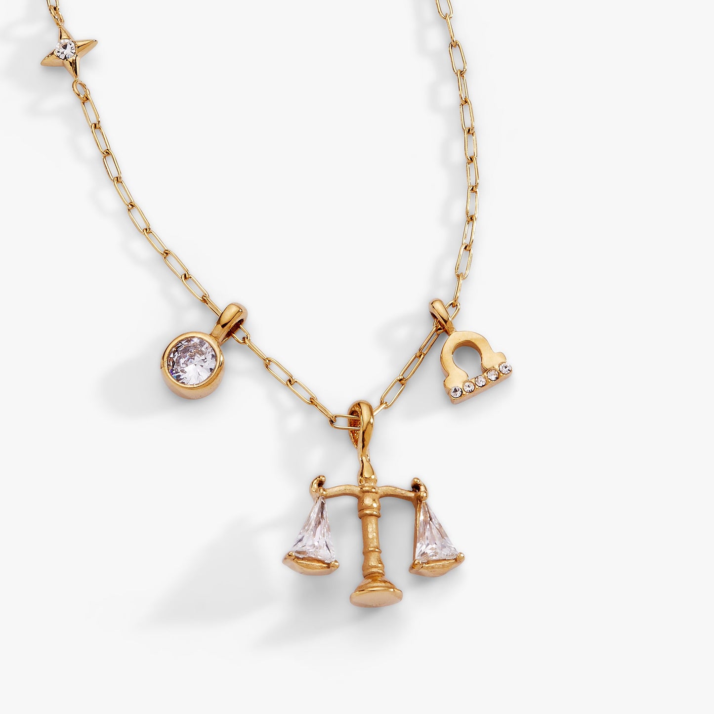 Libra Zodiac Charm Cluster Necklace Celestial Gift for Her Under Sixty