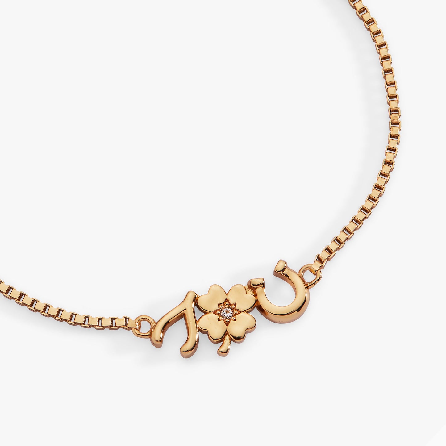 Lucky Symbol Bolo Bracelet Wishbone Clover Horseshoe Gift