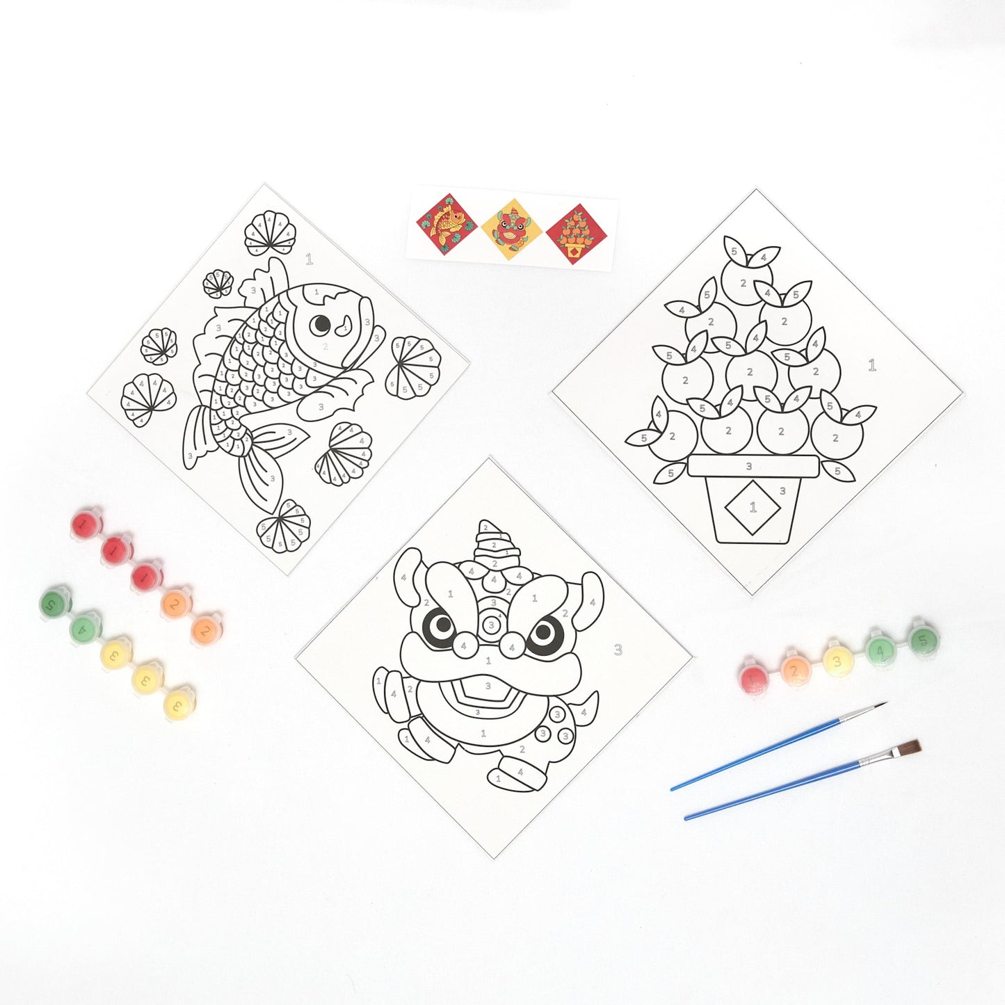 Lucky Symbol Paint by Number Art Kit for Cultural Family Fun