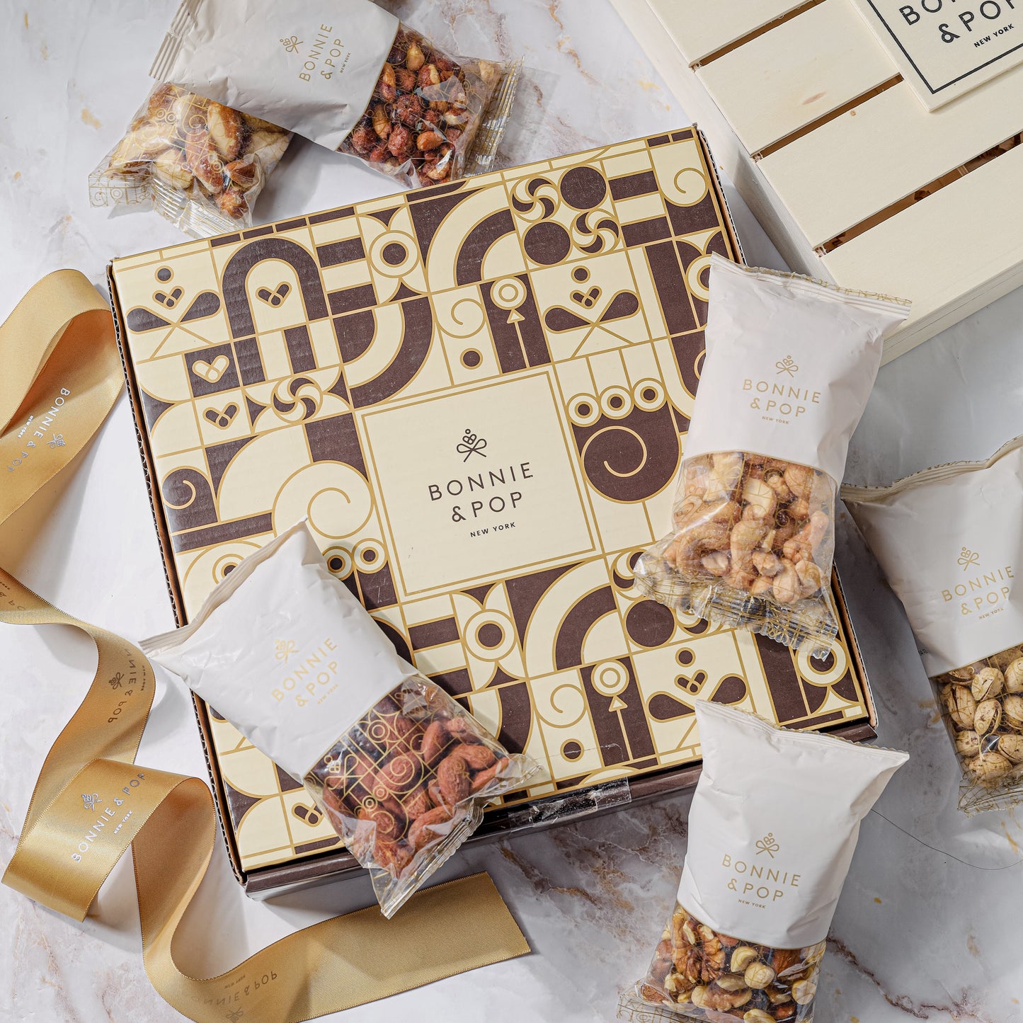 Gourmet Nut Sampler Crate – Reusable Wooden Gift