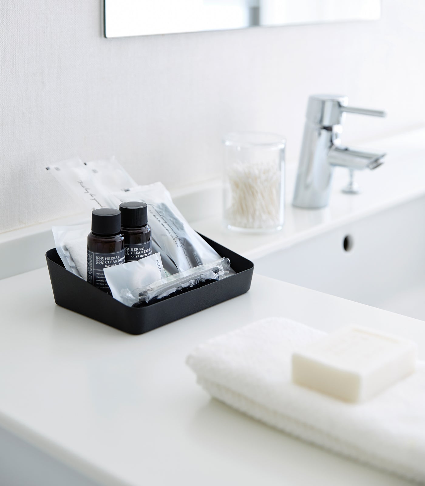 Small Angled Steel Vanity Tray — Minimalist Organizer