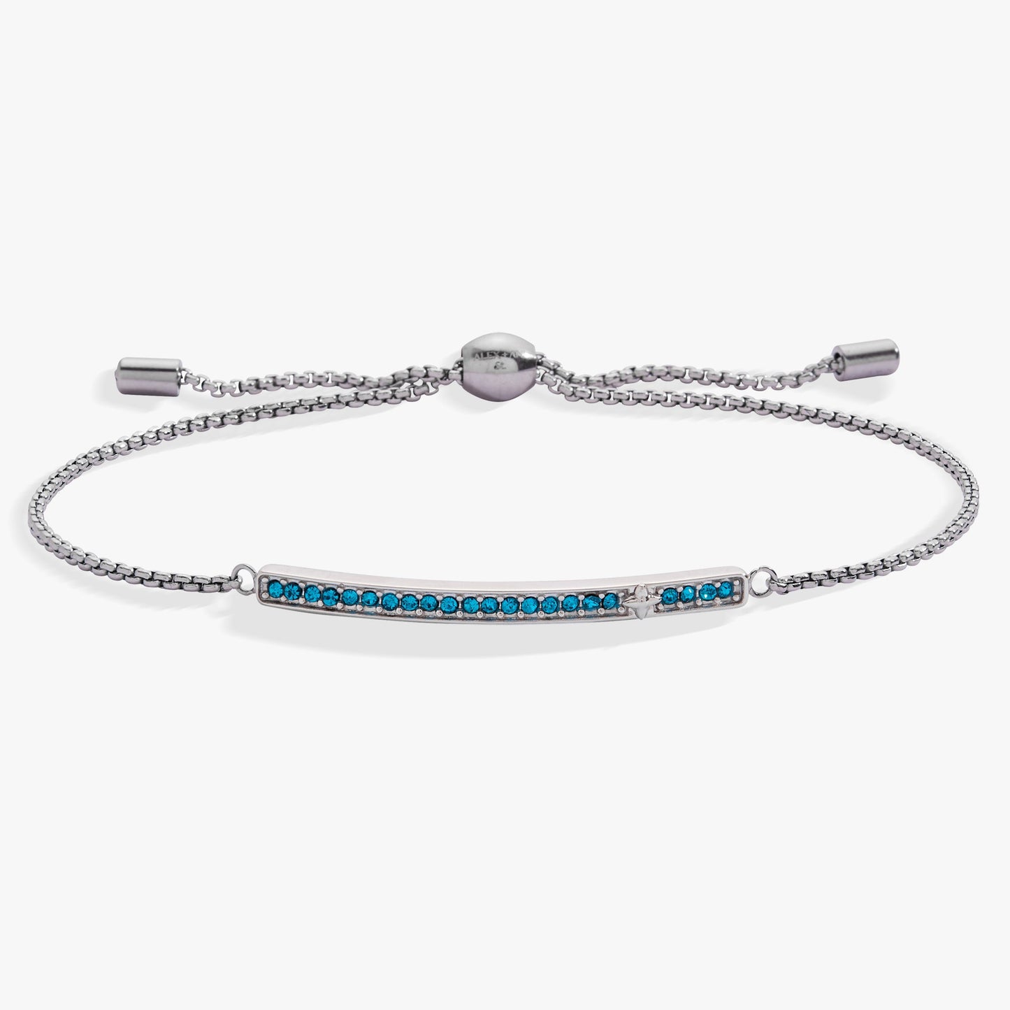 December Birthstone Blue Zircon Pavé Bolo Bracelet Gift Idea Gift Gift