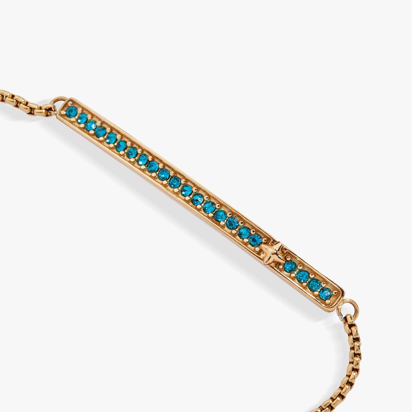 December Birthstone Blue Zircon Pavé Bolo Bracelet Gift Idea Gift Gift