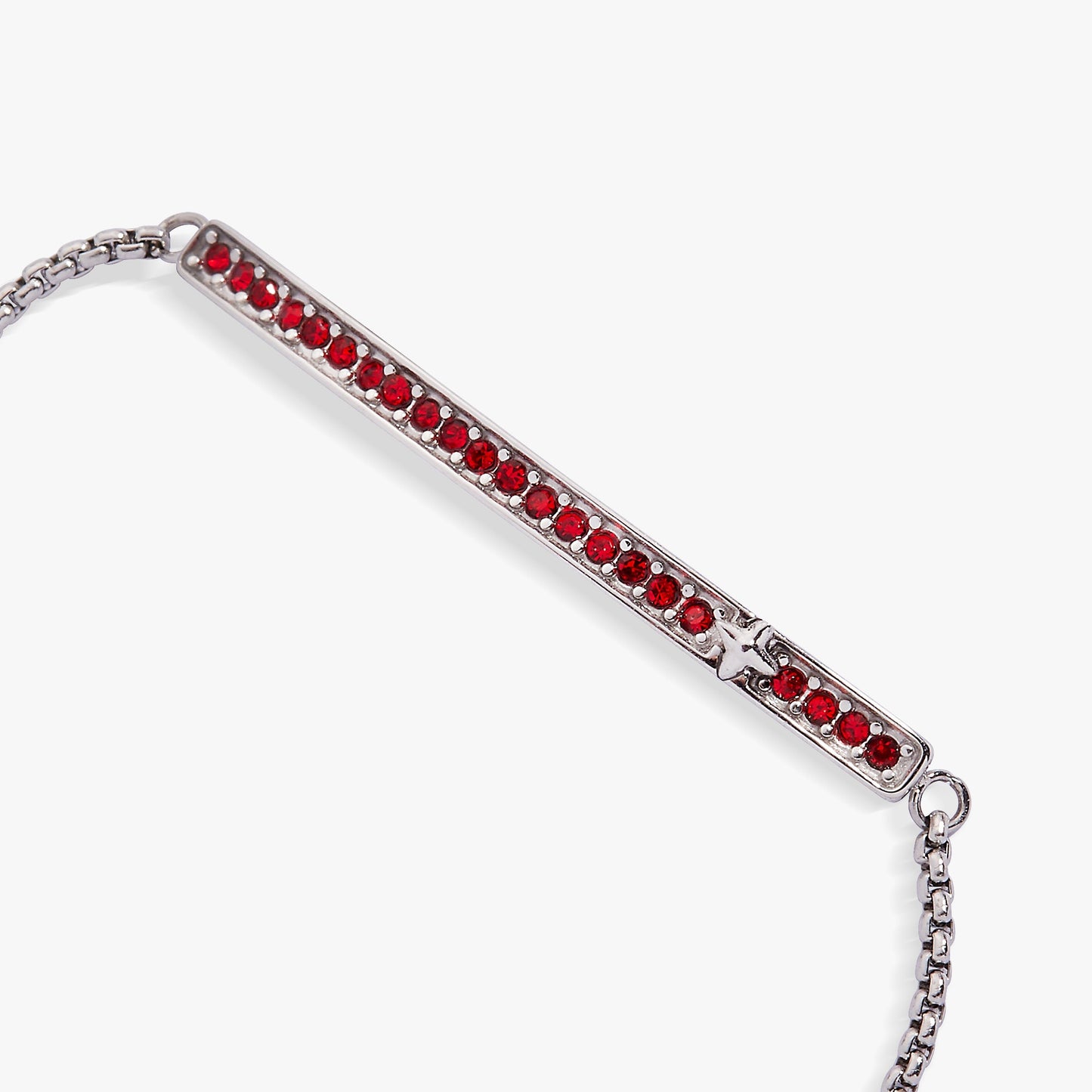 July Everyday Birthstone Pave Bolo Bracelet with Light Siam Sparkle Gi