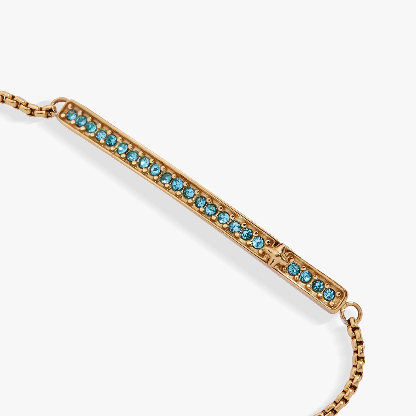 March Everyday Birthstone Pave Bolo Bracelet with Aquamarine Glow Gift
