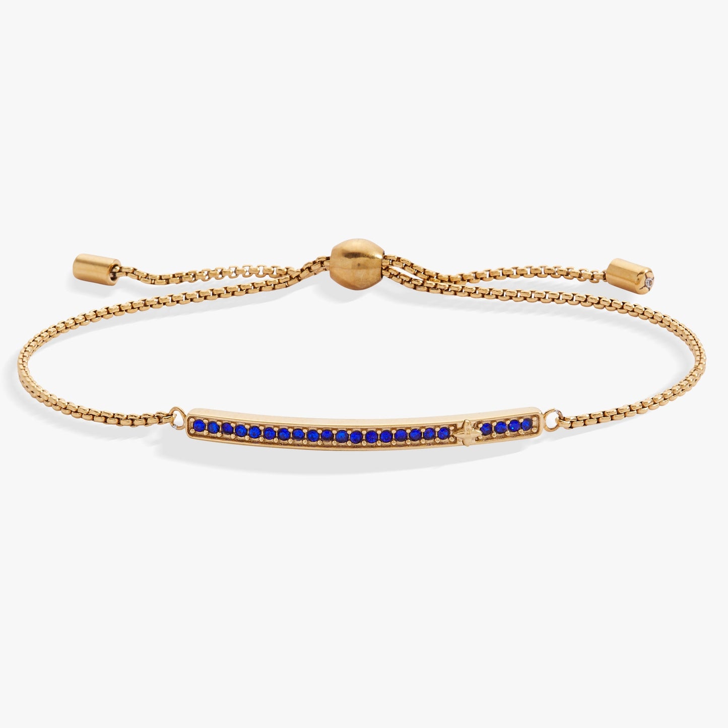 September Everyday Birthstone Pave Bolo Bracelet with Sapphire Glow Gi