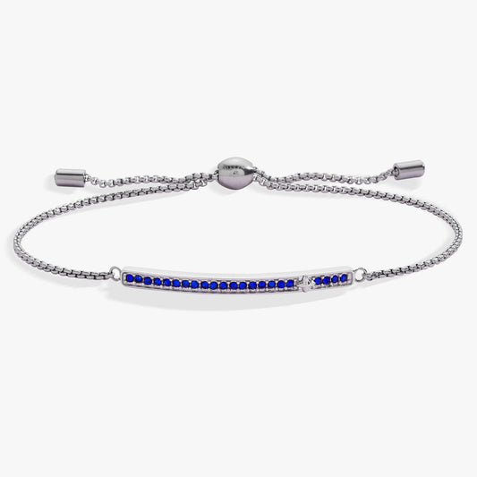 September Everyday Birthstone Pave Bolo Bracelet with Sapphire Glow Gi