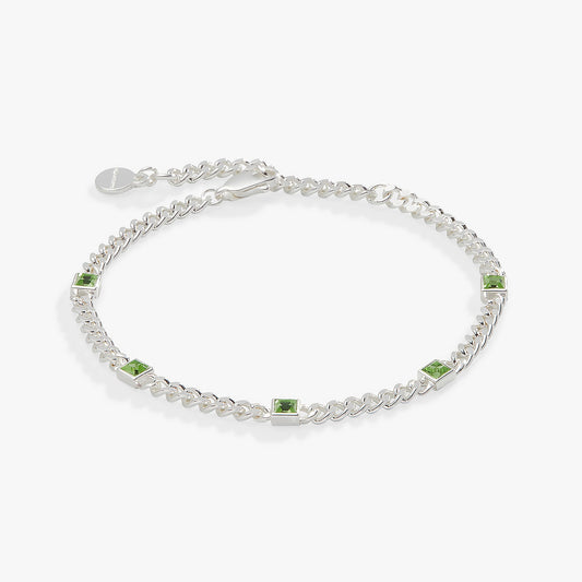 August Birthstone Peridot Curb Chain Bracelet Meaningful Gift