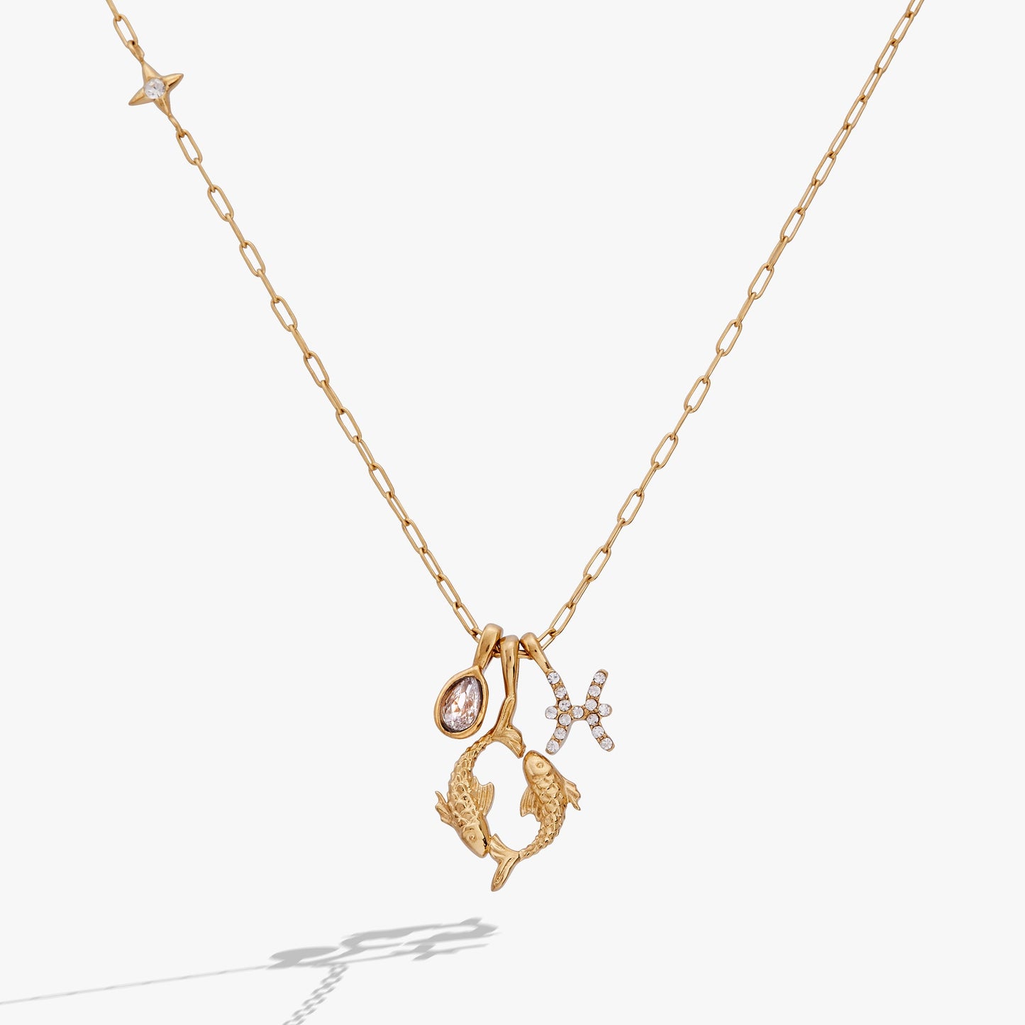 Pisces Zodiac Charm Cluster Necklace Celestial Gift for Her Under Sixty