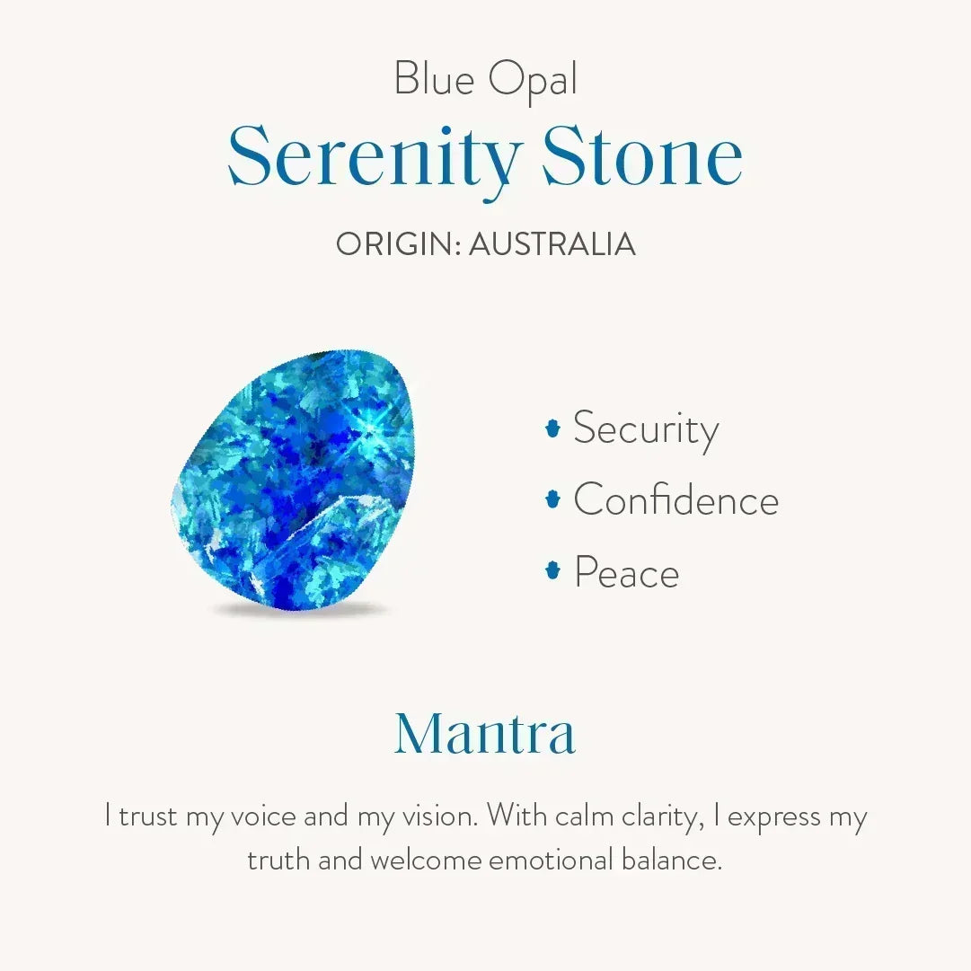 Calming Vibrations Lab Blue Opal Heart Gold Bracelet — Serene