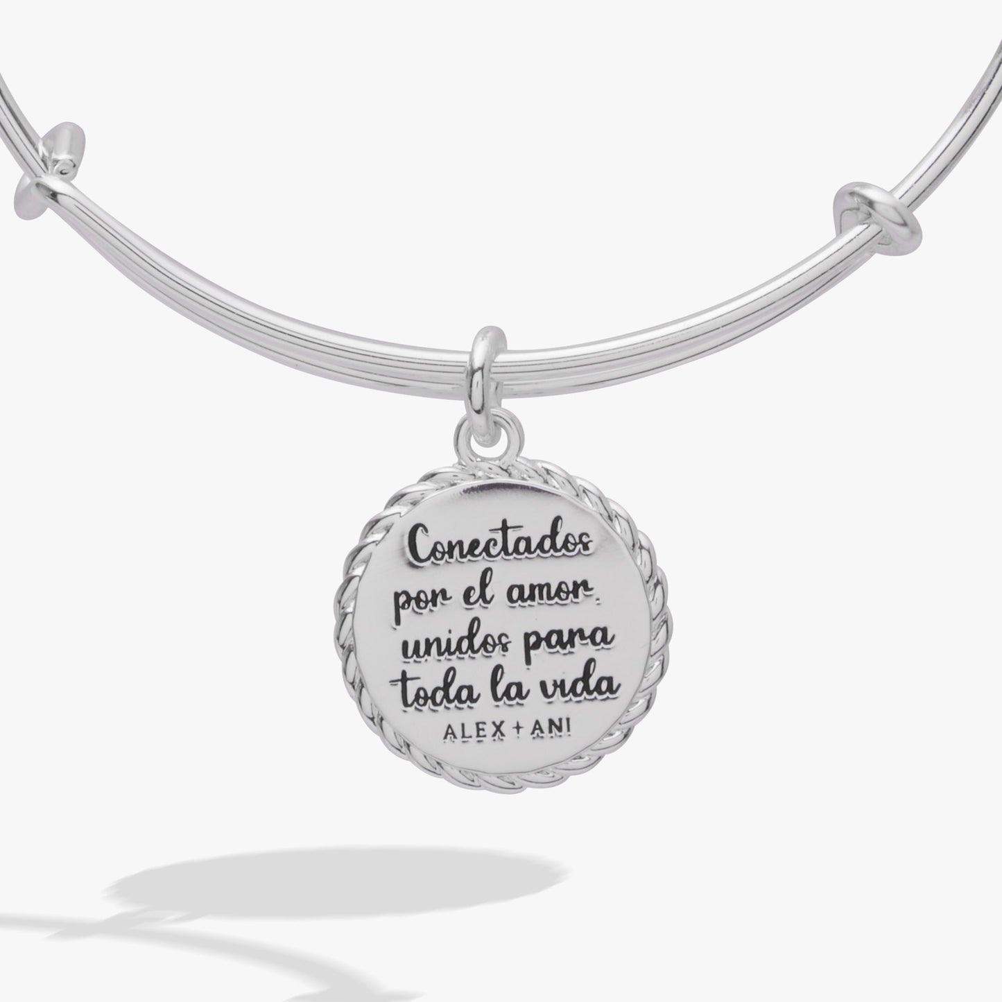 Mama Charm Bangle Bracelet with Engraved Message & Crystal Accent Gift