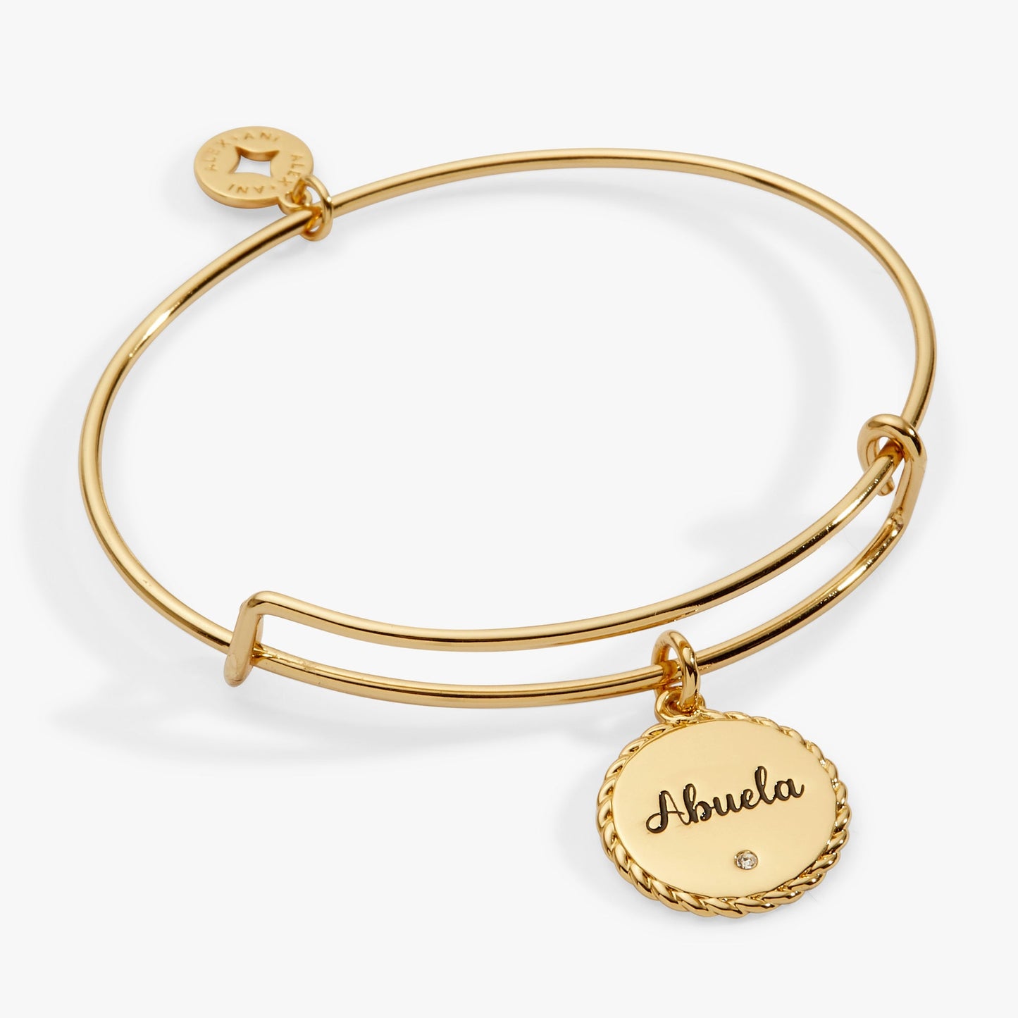 Abuela Charm Bangle Bracelet with Crystal and Family Engraving Gift Gi