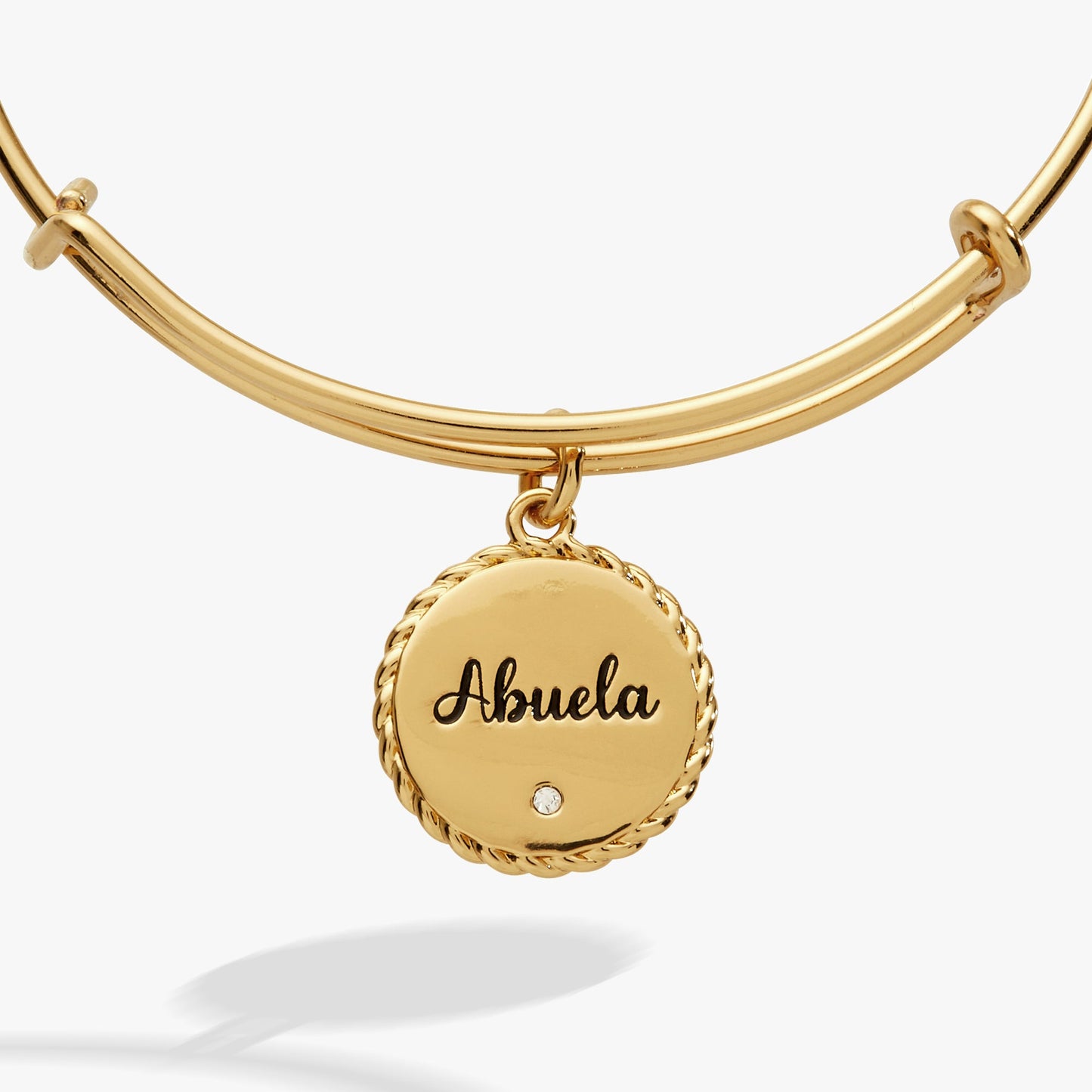 Abuela Charm Bangle Bracelet with Crystal and Family Engraving Gift Gi