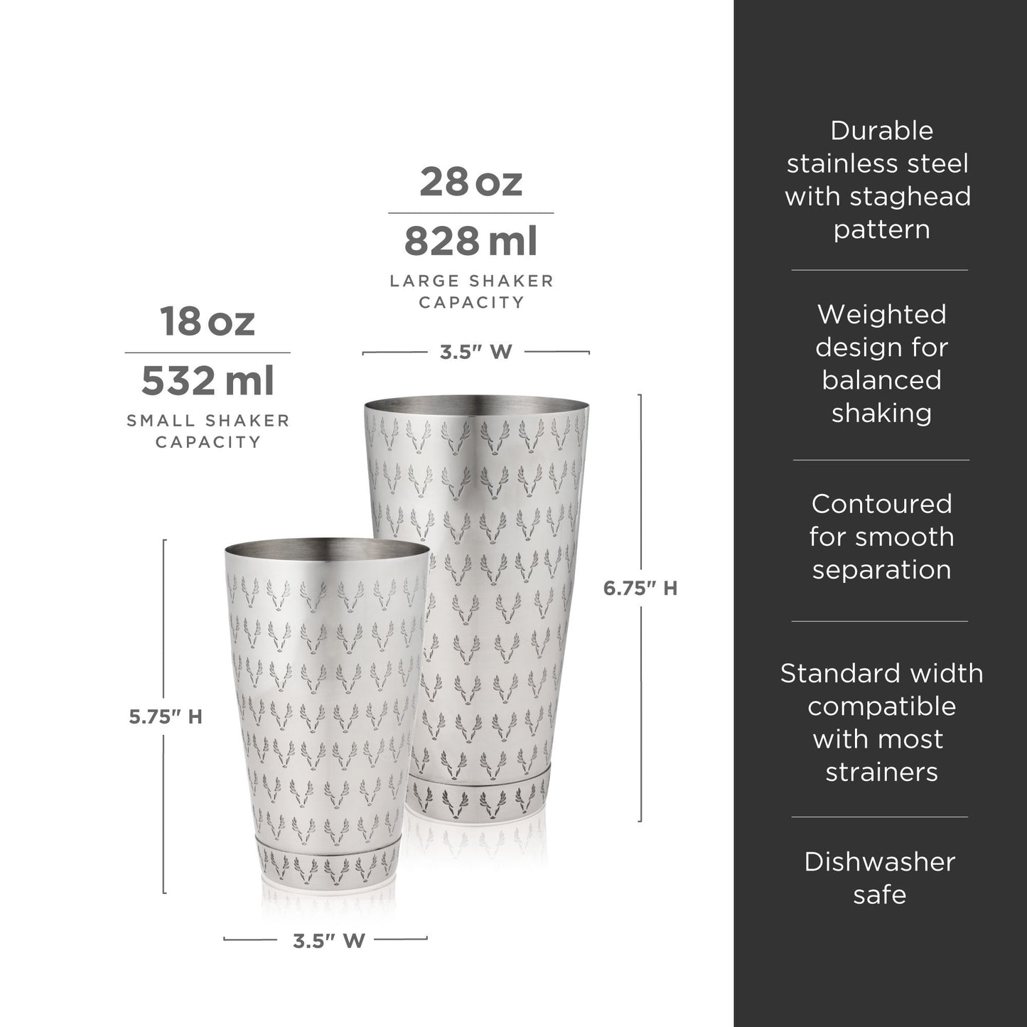 Staghead Shaker Tin Set