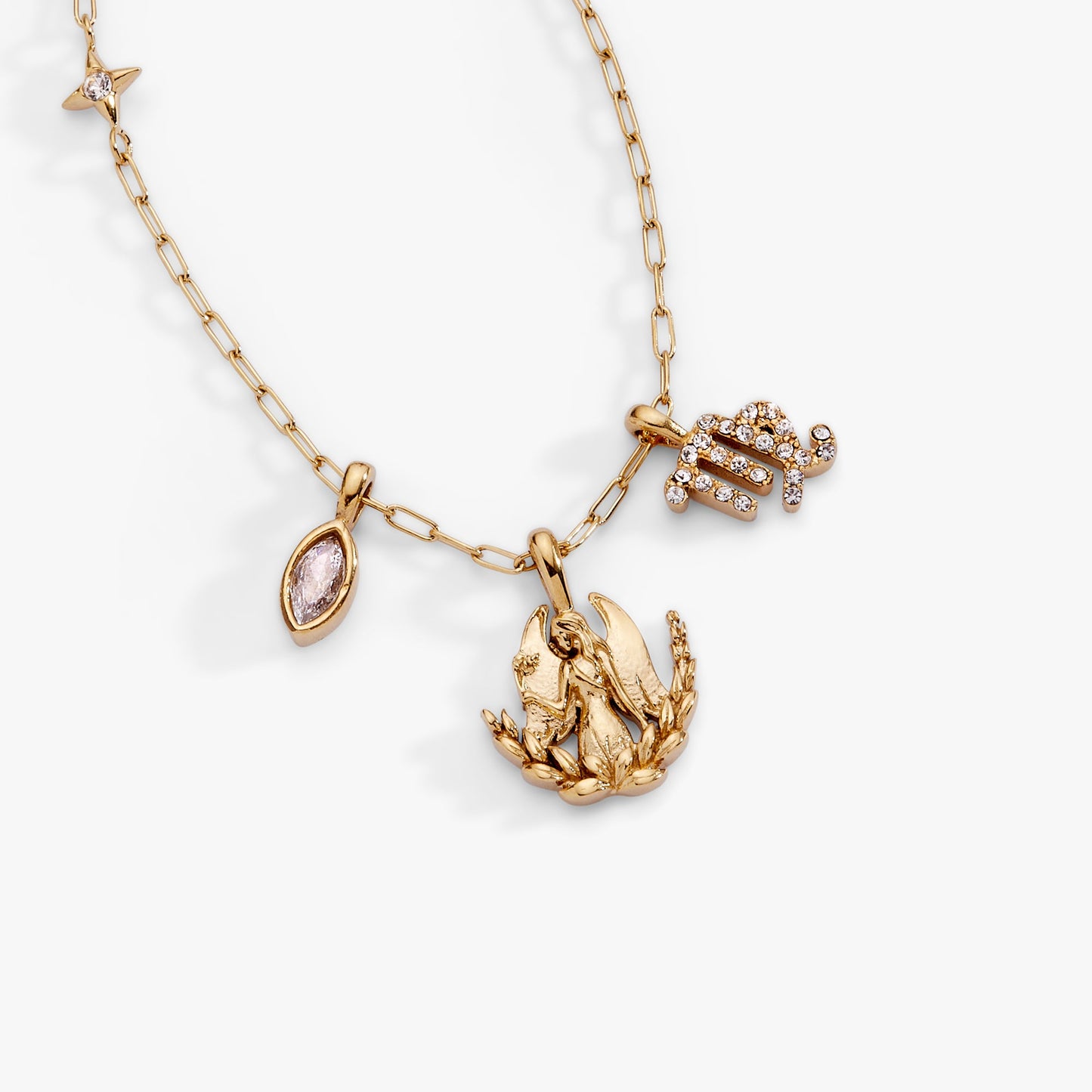 Virgo Zodiac Charm Cluster Necklace Celestial Gift for Her Under Sixty