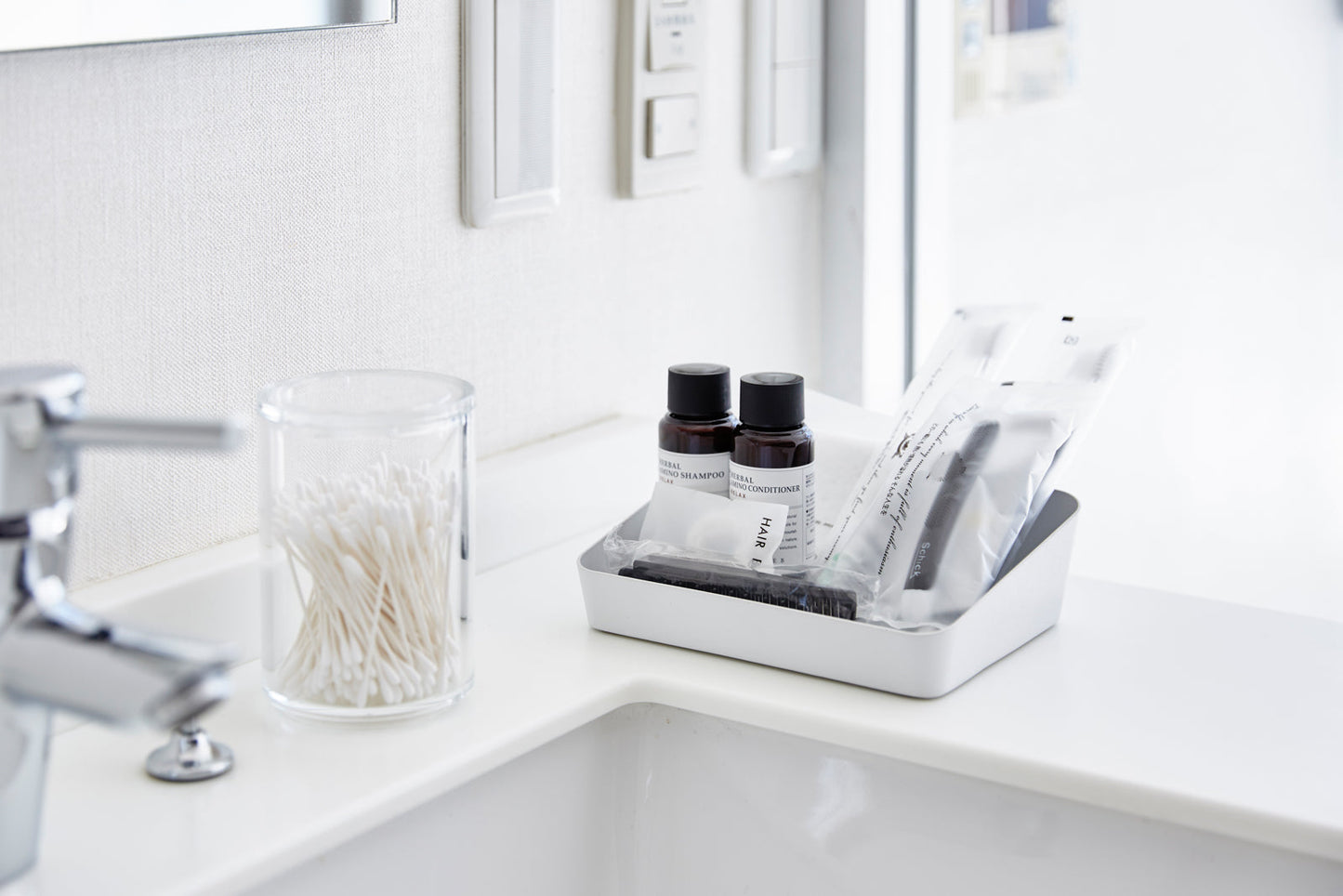 Small Angled Steel Vanity Tray — Minimalist Organizer