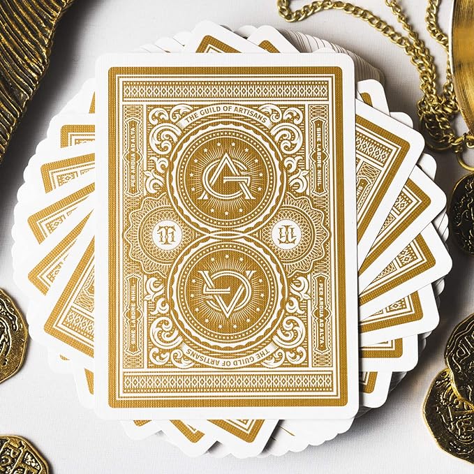 White Artisan Luxury Playing Cards with Elegant Gold Foil Accents