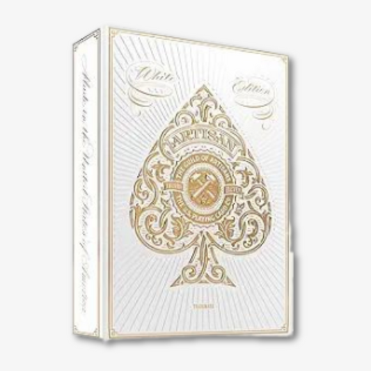 White Artisan Luxury Playing Cards with Elegant Gold Foil Accents