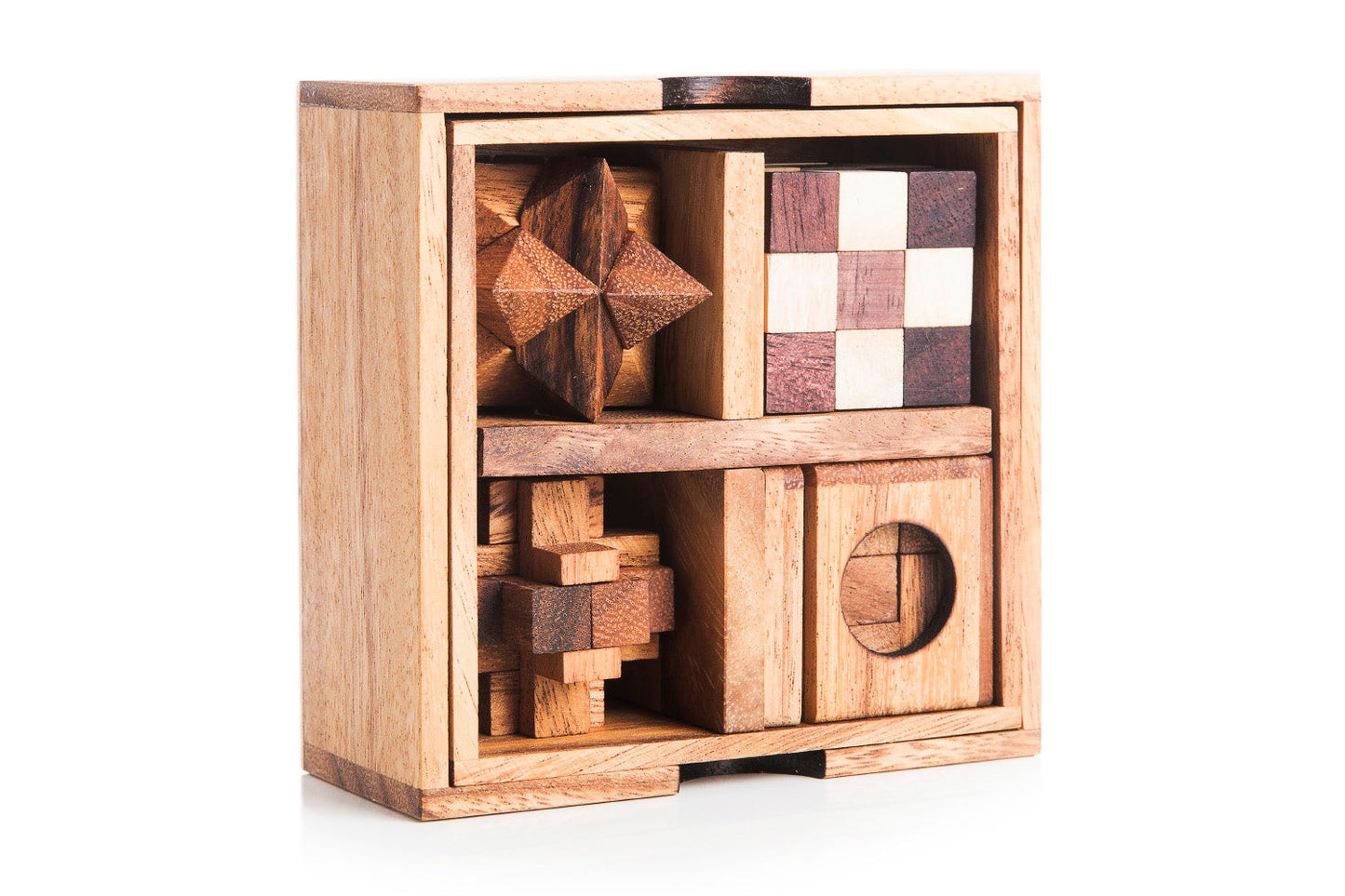 Five Mechanical Puzzle Set — Wooden Gift Box for Adults