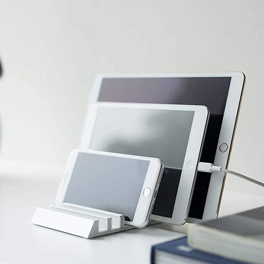 Aluminum Phone & Tablet Stand — Compact Charging Rack