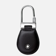 Meisterstuck Black Leather And Steel Key Fob