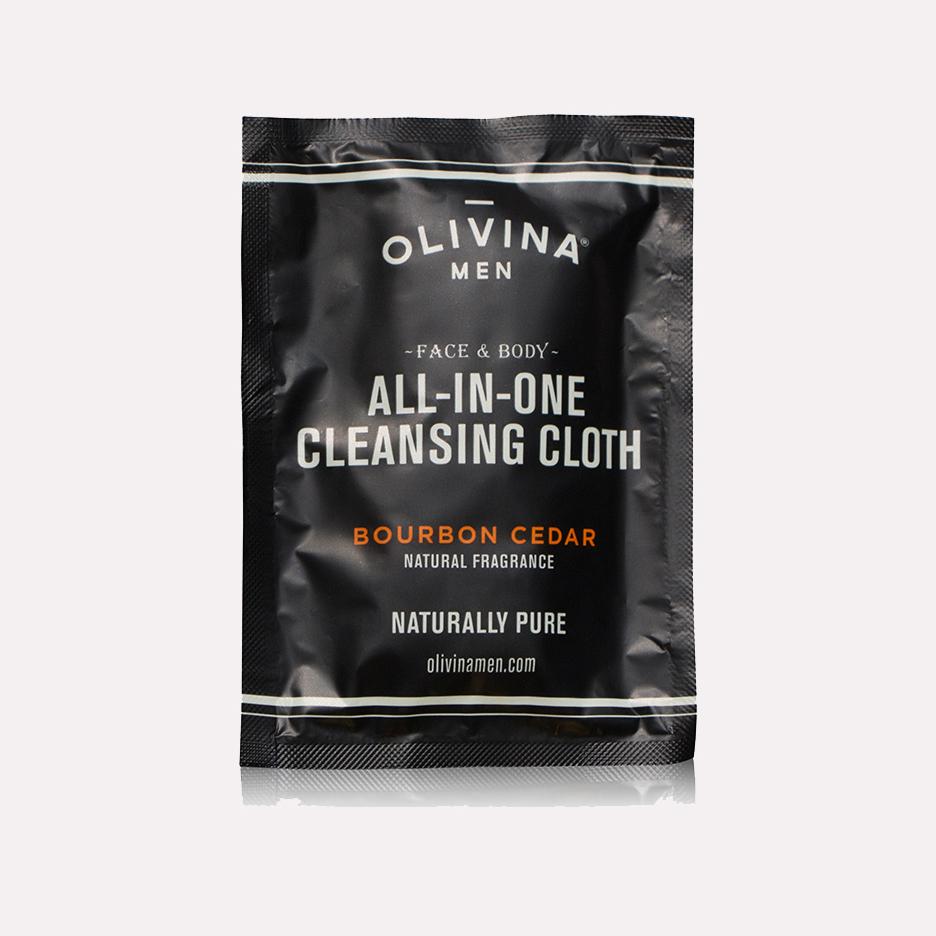 Olivina Men Bourbon Cedar Cleansing Cloth
