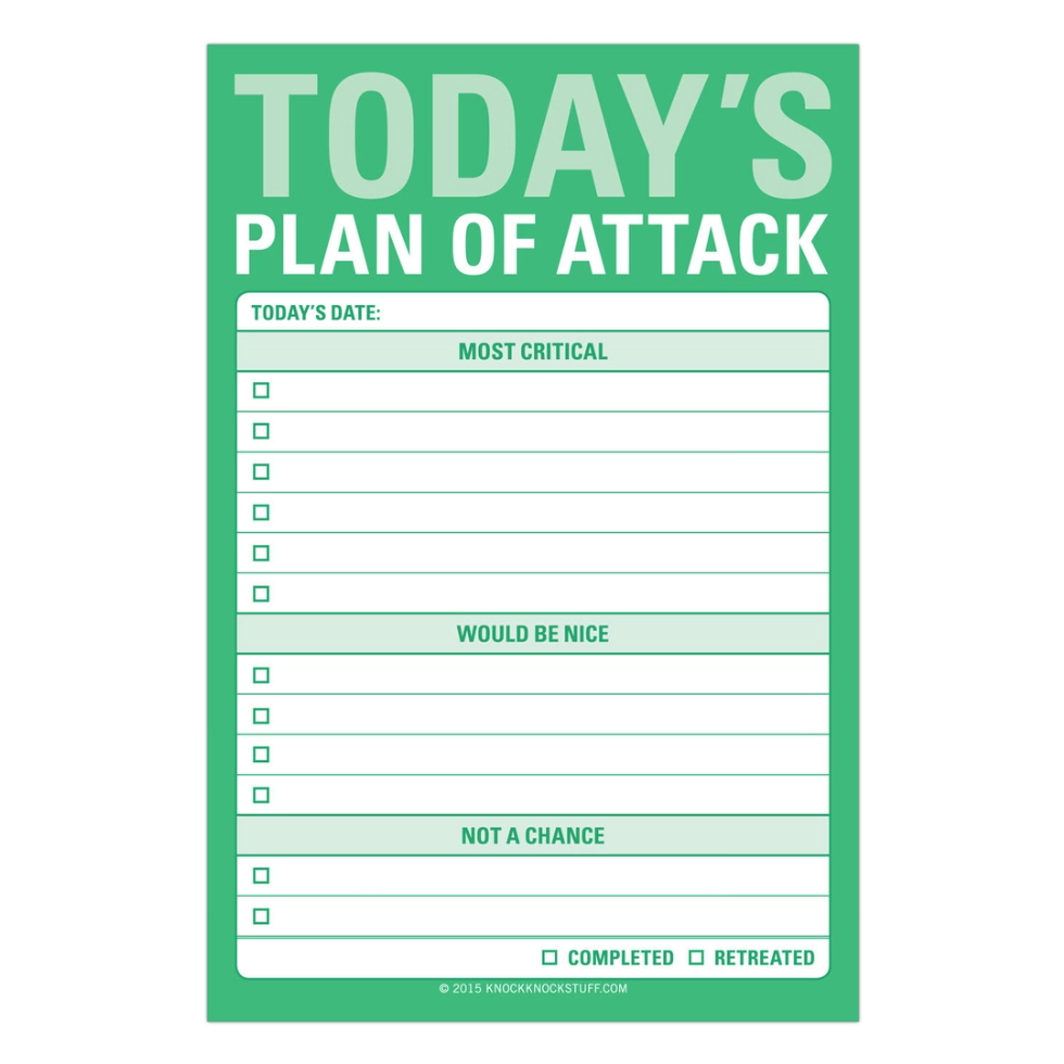 Today's Plan of Attack Sticky Notes on GiftSuite.com